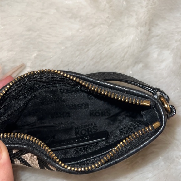 MICHAEL Michael Kors Black and Tan Monogram Wristlet - Picture 4 of 5